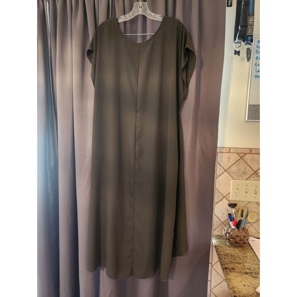 Cha Cha Vente Women's Olive Green High Low Tank Dress Size 2X Plus Midi Sleevele